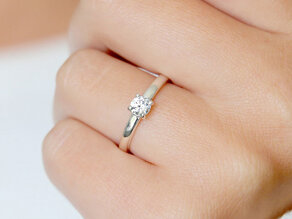 Bague de fiançailles Pure en 14K or jaune avec diamant 0,30ct G/SI