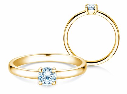 Bague de fiançailles Pure en 14K or jaune avec diamant 0,30ct G/SI
