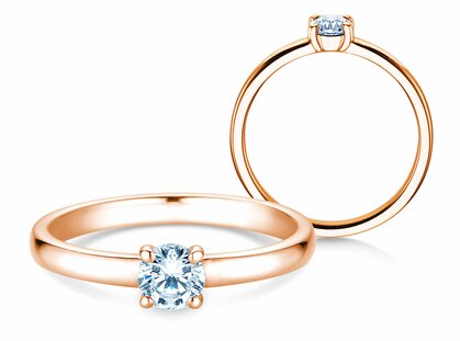 Bague de fiançailles Pure en 14K or rose avec diamant 0,30ct G/SI