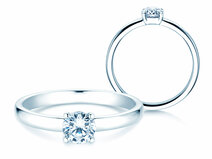 Bague de fiançailles Pure en 18K or blanc avec diamant 0,50ct G/SI