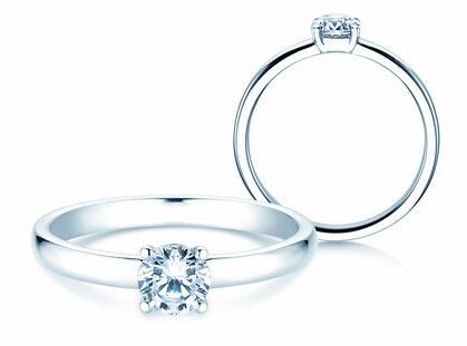 Bague de fiançailles Pure en platine 950/- avec diamant 0,50ct G/SI