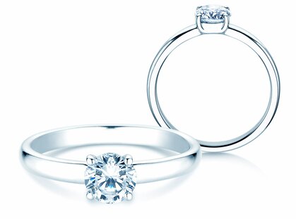 Bague de fiançailles Pure en platine 950/- avec diamant 0,75ct G/SI
