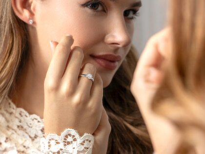 Bague de fiançailles Pure en 14K or blanc avec diamant 2,50ct G/VS