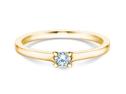 Bague de fiançailles Romance en 9K or jaune avec diamant 0,15ct G/SI