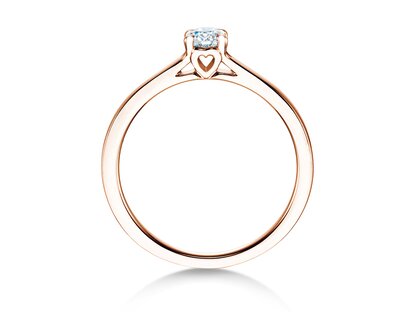 Bague de fiançailles Romance en 9K or rose avec diamant 0,15ct G/SI