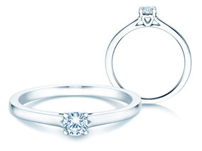 Bague de fiançailles Romance en 9K or blanc avec diamant 0,15ct G/SI
