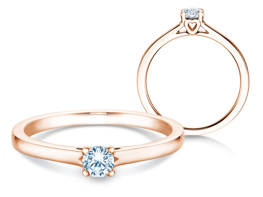 Bague de fiançailles Romance dans Argent 925/- avec diamant 0,15ct H/SI