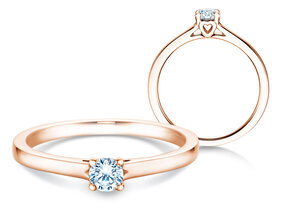 Bague de fiançailles Romance en 9K or rose avec diamant 0,15ct G/SI