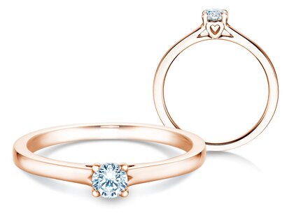 Bague de fiançailles Romance en 9K or rose avec diamant 0,15ct G/SI