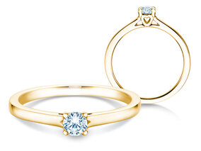 Bague de fiançailles Romance en 9K or jaune avec diamant 0,15ct G/SI