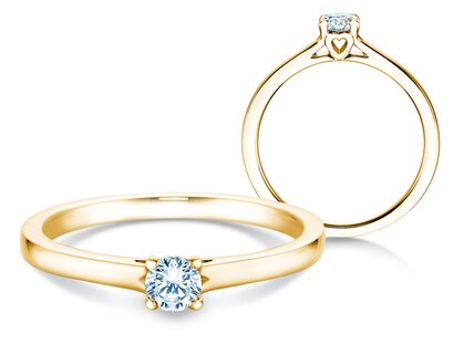 Bague de fiançailles Romance dans 14K or jaune avec diamant 0,15ct G/SI
