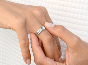Bague de fiançailles Romance dans 14K or blanc avec diamant 0,40ct H/SI