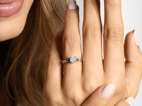 Bague de fiançailles Romance dans 14K or blanc avec diamant 0,50ct H/SI