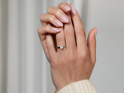 Bague de fiançailles Romance dans 14K or blanc avec diamant 0,50ct H/SI