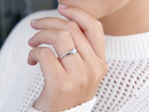 Bague de fiançailles Romance dans 14K or blanc avec diamant 0,50ct H/SI