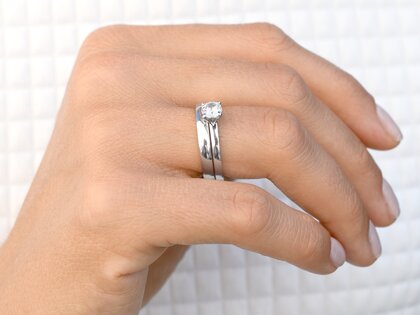 Bague de fiançailles Romance dans 14K or blanc avec diamant 0,50ct H/SI