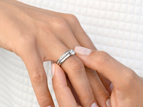 Bague de fiançailles Romance en 9K or blanc avec diamant de laboratoire 0,50ct E/VS