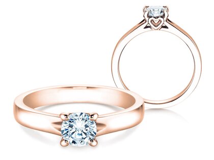 Bague de fiançailles Romance dans 18K or rose avec diamant 0,75ct G/SI