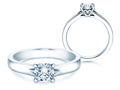 Bague de fiançailles Romance dans 18K or blanc avec diamant 0,75ct H/SI