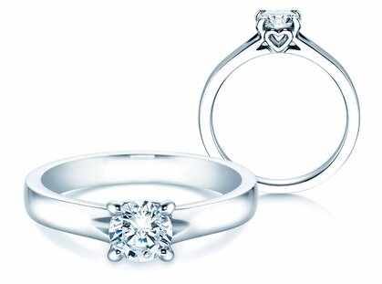 Bague de fiançailles Romance en 9K or blanc