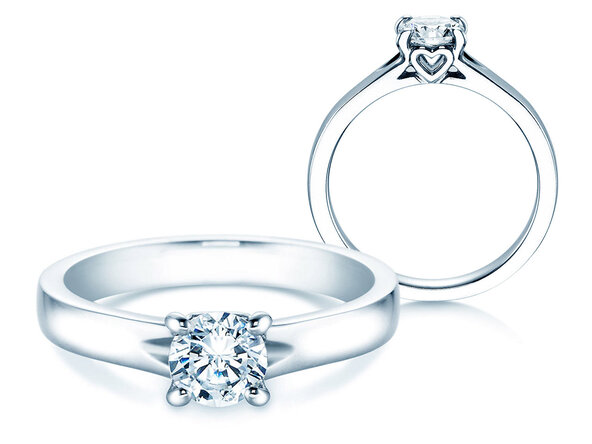 Bague de fiançailles Romance dans 18K or blanc avec diamant 0,75ct H/SI
