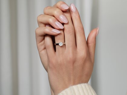 Bague de fiançailles Romance en 9K or blanc avec diamant 1,00ct H/SI