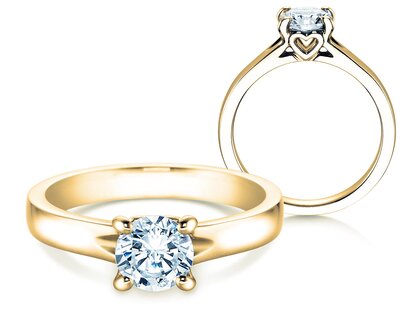 Bague de fiançailles Romance en 9K or jaune avec diamant 1,00ct H/SI