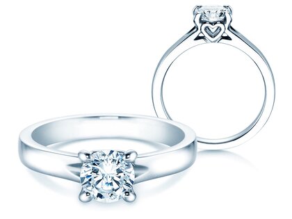 Bague de fiançailles Romance en 14K or blanc avec diamant 2,50ct H/SI