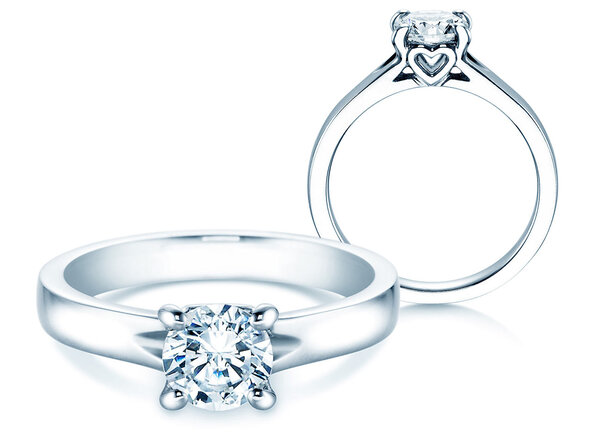 Bague de fiançailles Romance en 14K or blanc avec diamant 2,50ct H/SI