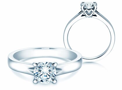Bague de fiançailles Romance dans 18K or blanc avec diamant 1,00ct G/SI