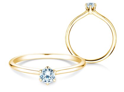 Bague de fiançailles Royal en 14K or jaune avec diamant 0,25ct G/SI