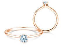 Bague de fiançailles Royal en 14K or rose avec diamant 0,30ct G/SI