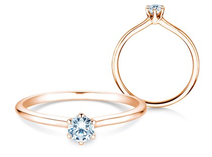 Bague de fiançailles Royal en 14K or rose avec diamant 0,25ct G/SI