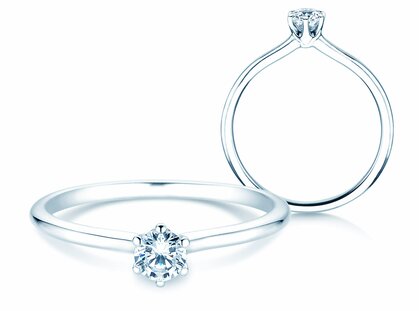 Bague de fiançailles Royal en platine 950/- avec diamant 0,25ct G/SI