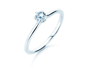 Bague de fiançailles Royal en 14K or blanc avec diamant 0,30ct G/SI