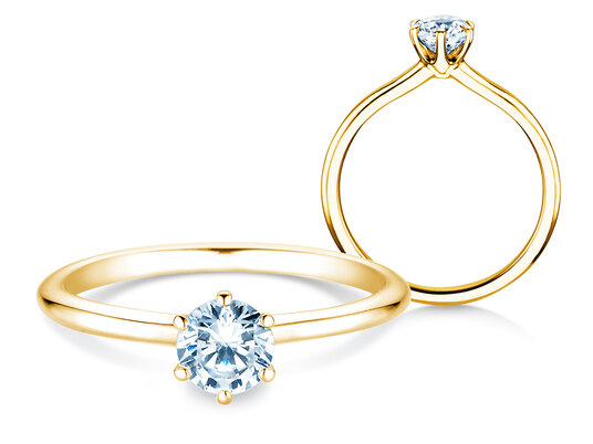 Bague de fiançailles Royal en 9K or blanc avec diamant 0,50ct H/SI