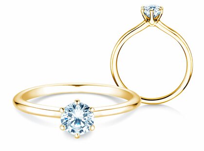 Bague de fiançailles Royal en 14K or jaune avec diamant 0,50ct H/SI