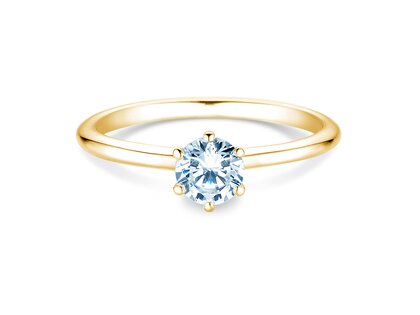 Bague de fiançailles Royal en 9K or jaune avec diamant 0,50ct G/SI