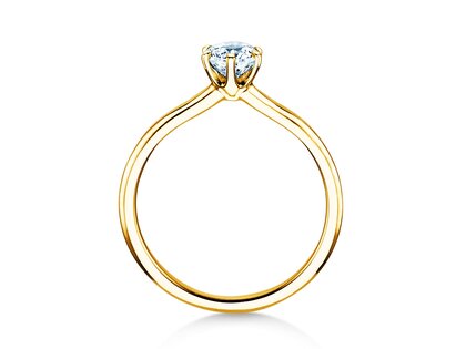 Bague de fiançailles Royal en 9K or jaune avec diamant 0,50ct G/SI