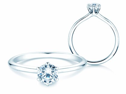 Bague de fiançailles Royal en 14K or blanc avec diamant 0,50ct G/SI
