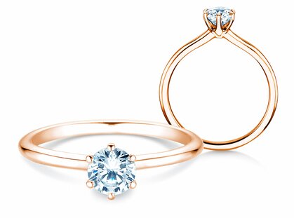 Bague de fiançailles Royal en 14K or rose avec diamant 0,50ct G/SI