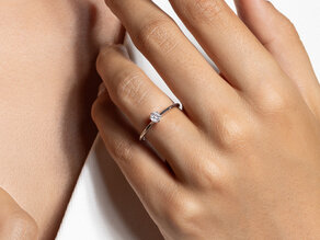 Bague de fiançailles Royal en 9K or rose avec diamant 0,15ct D/IF