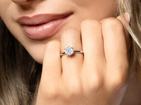 Bague de fiançailles Royal en 9K or blanc avec diamant 1,00ct H/SI