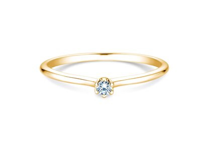 Bague de fiançailles Royal en 14K or jaune avec diamant 0,05ct H/SI