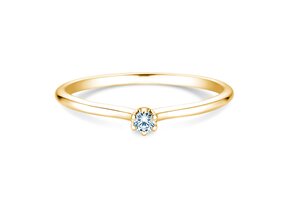 Bague de fiançailles Royal en 14K or jaune avec diamant 0,05ct H/SI