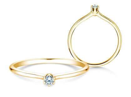 Bague de fiançailles Royal en 14K or jaune avec diamant 0,05ct G/SI