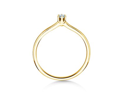 Bague de fiançailles Royal en 14K or jaune avec diamant 0,05ct H/SI