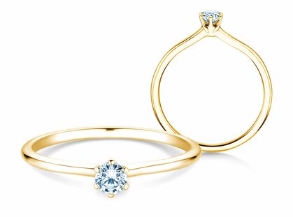 Bague de fiançailles Royal en 18K or jaune avec diamant 0,15ct G/SI