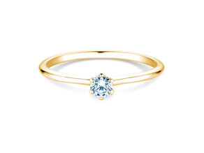 Bague de fiançailles Royal en 14K or jaune avec diamant 0,15ct G/SI