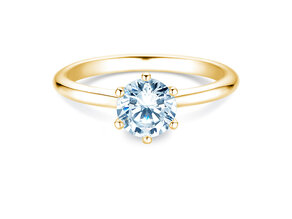 Bague de fiançailles Royal en 14K or jaune avec diamant 1,50ct D/IF